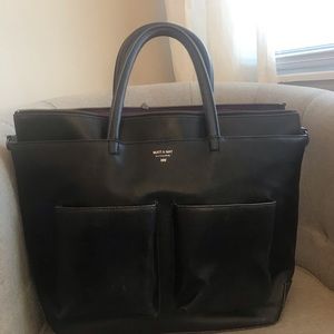 Matt & Nat Black Vegan Leather Diaper Bag